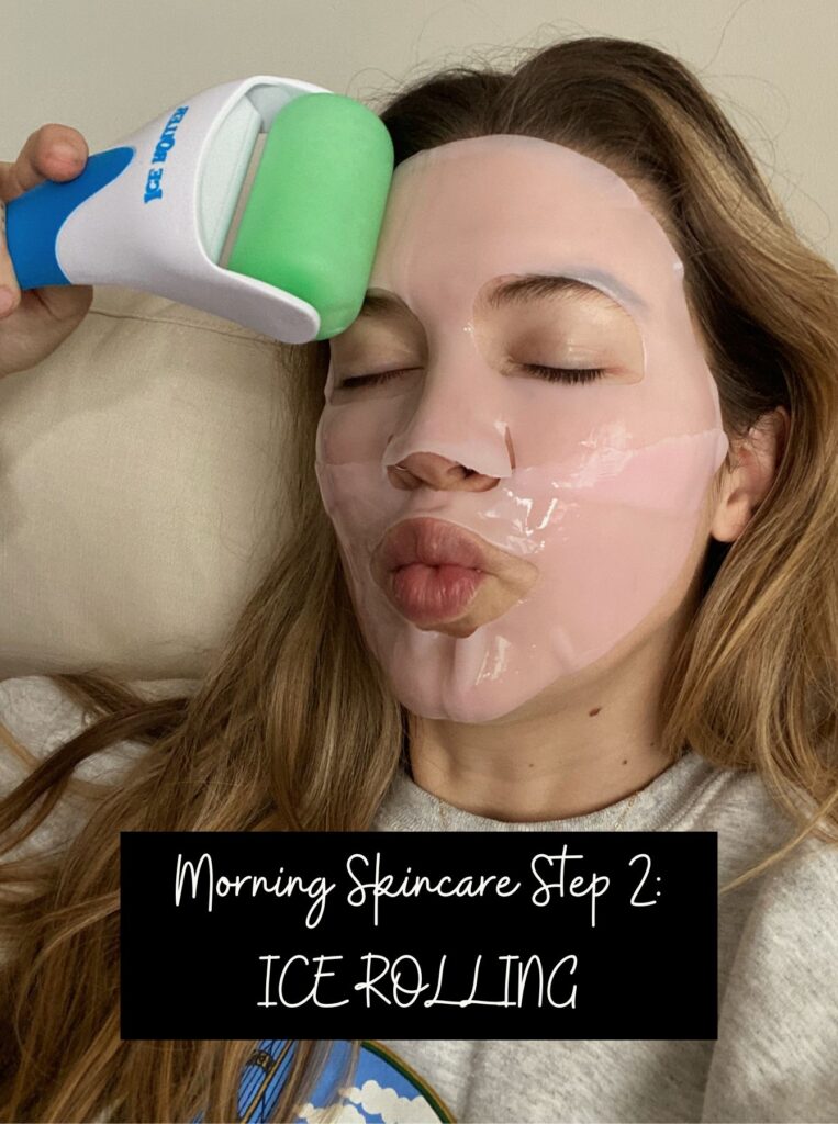 morning skincare step 2: ice rolling